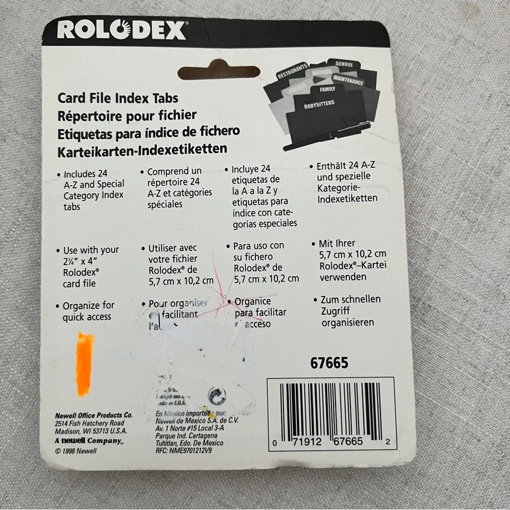 Rolodex Vintage Necessities White Refill Cards and Blue Index Tab Cards New